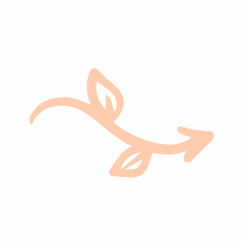Dessin d'illustration représentant une flèche qui descend en s'enroulant comme une liane. Des feuilles sont dessinées sur la flèche.