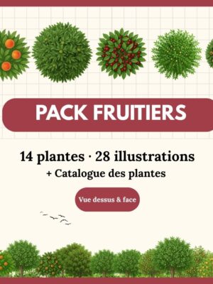 Pack Fruitiers — 14 plantes ( 28 illustrations )