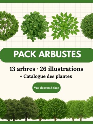 Pack Arbustes ( strate basse ) 13 plantes (26 illustrations)