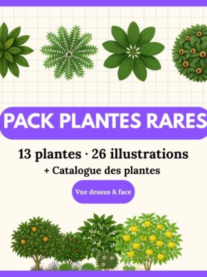 Pack plantes rares - 16 plantes (32 illustrations)